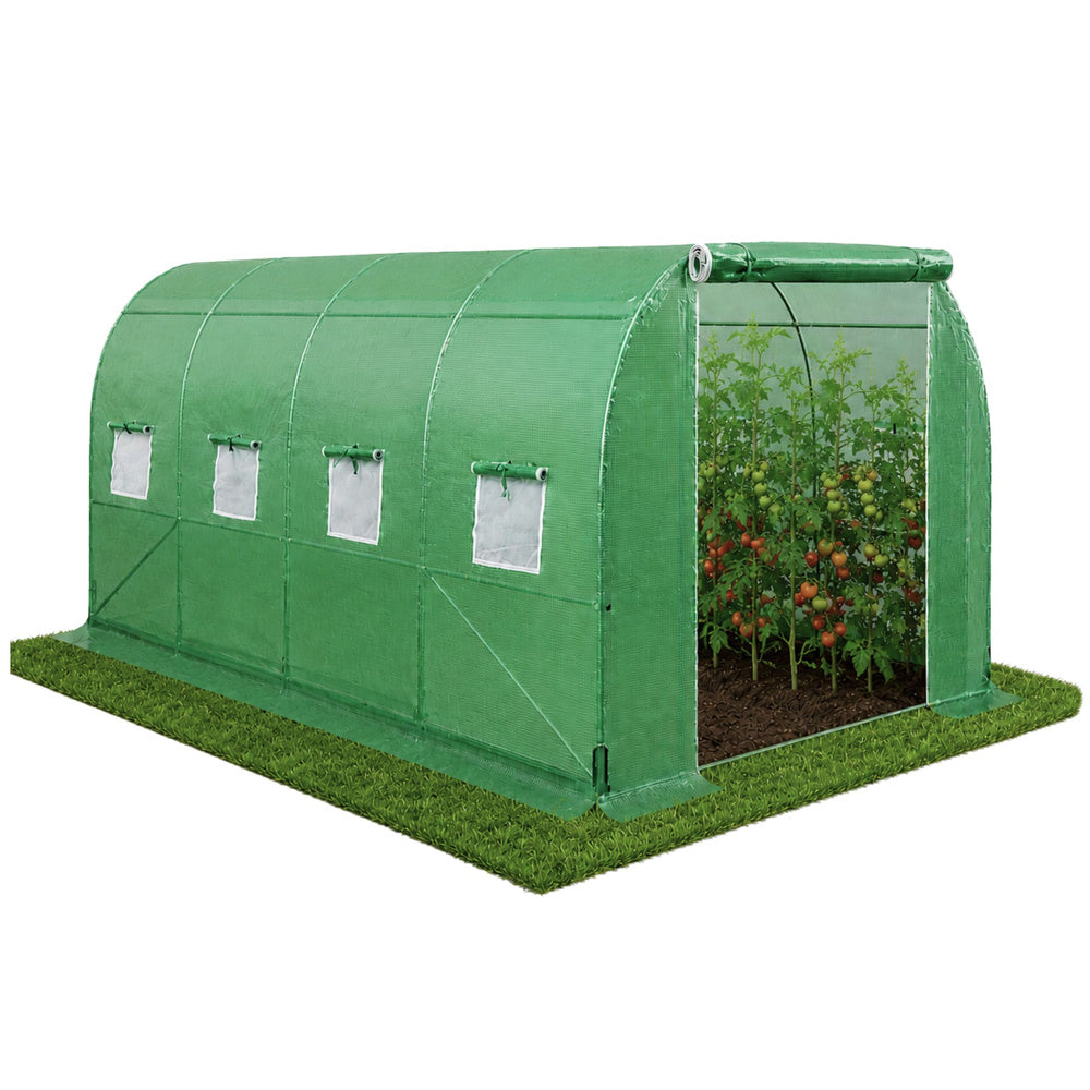 Folie-tunnellkas voor groenten, ramen, groen, UV-bestendig, 4,5x2x2 m 9m² (2)