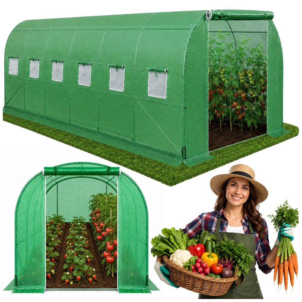 Kas voor groenten, groene uv-ramen, 6x3x2m, 18m²
