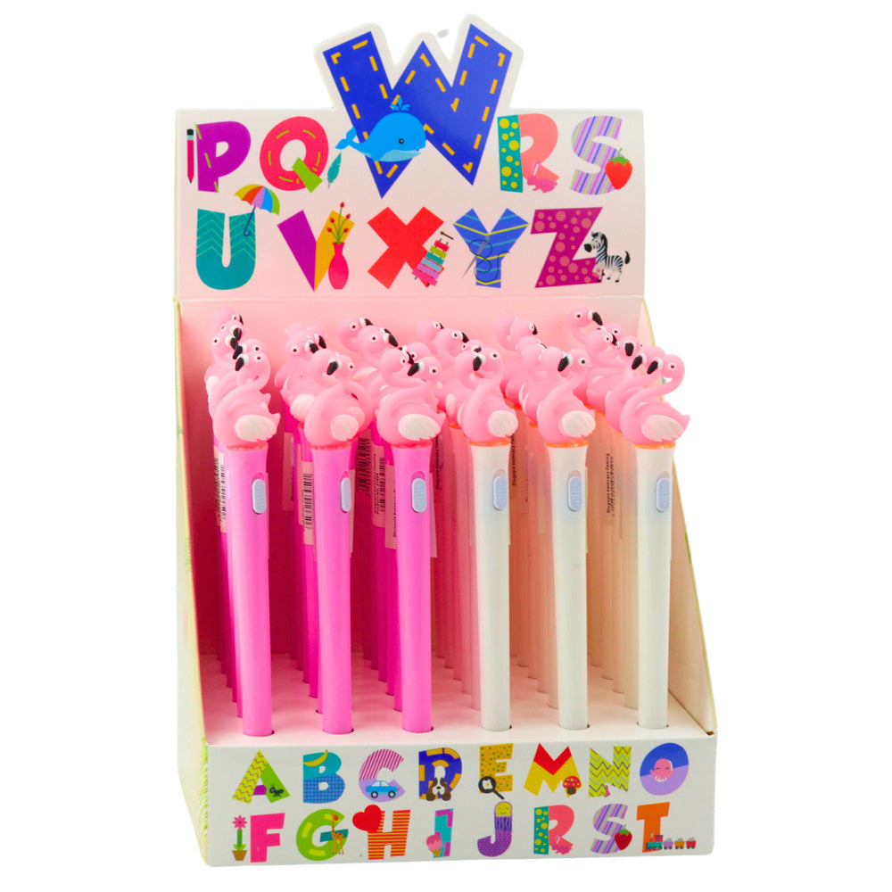 Lichtgevende pen, roze flamingo, blauwe inkt, 0,7 mm, mix (2)
