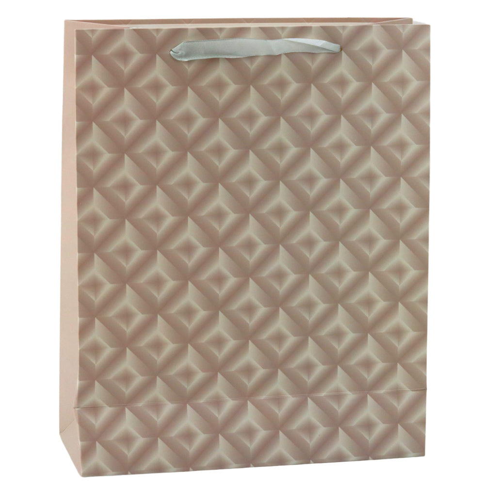 Gepolijste beige cadeauzak 32 x 26 x 10 cm (2)