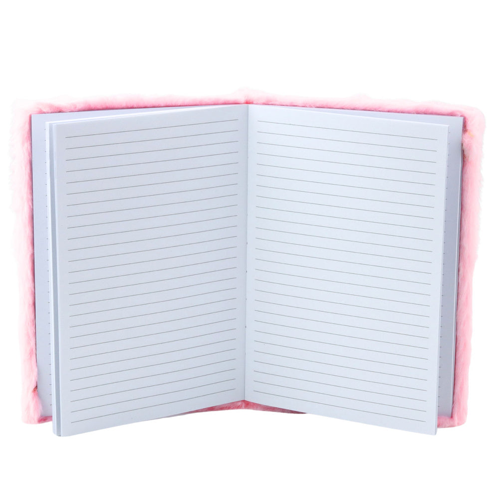 Pluche notitieboek, notitieboek, gelinieerd, ster met confetti, roze, A5, 80 vel (2)