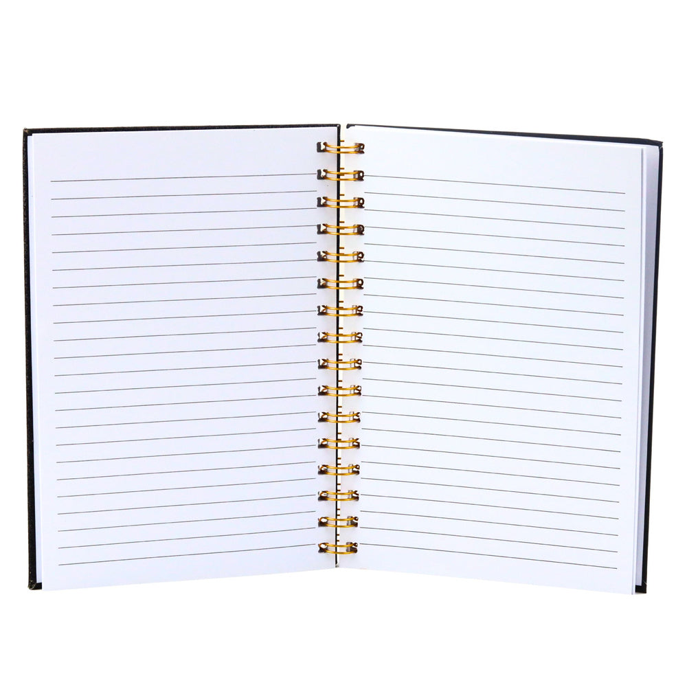 Gelinieerd notitieboek schrift patches lippen lippenstift glitter zwart A5 80 vellen (2)