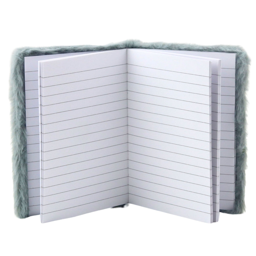Pluche notitieboek gelinieerd Shiny Star grijs A6 80 vellen (2)