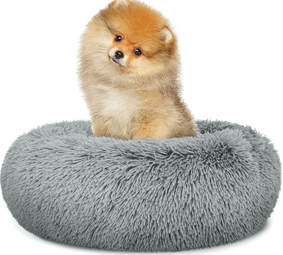 Tierbett Plüsch S 40cm – Hellgrau – 30 Stück