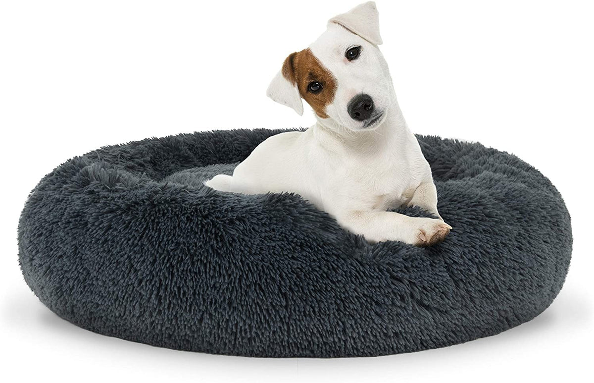 Tierbett Plüsch M 60cm – Dunkelgrau – 16 Stück