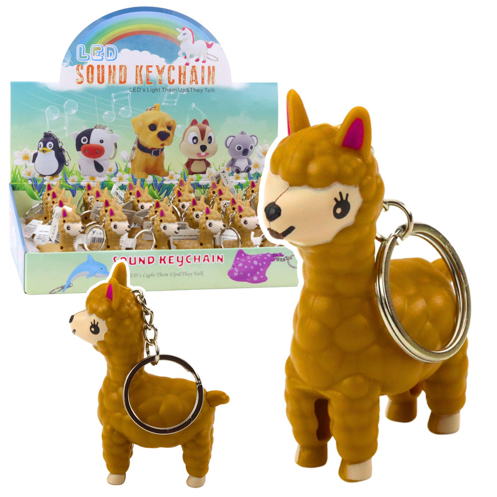 Rugzak sleutelhanger lama alpaca LED zaklamp geluiden