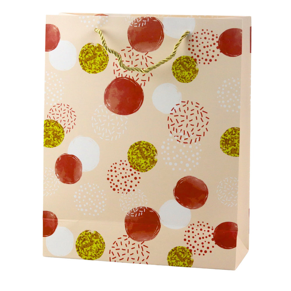 Cadeautas met stippenpatroon goud pastel 32 × 26 × 10 cm (2)