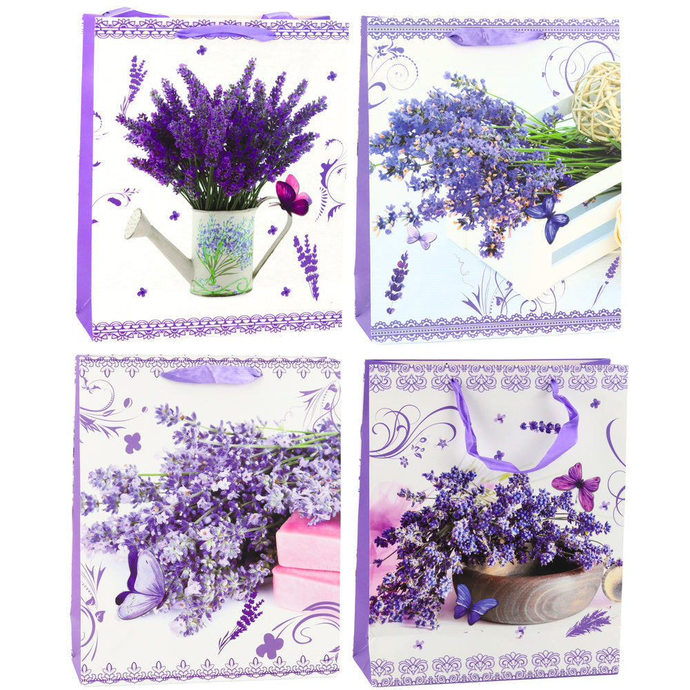Lavendel-cadeautas van papier, 32 x 26 x 12 cm