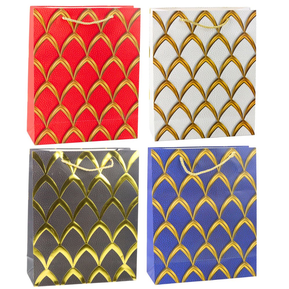 Elegante geschenktas met gouden versieringen, 32 x 26 x 12 cm