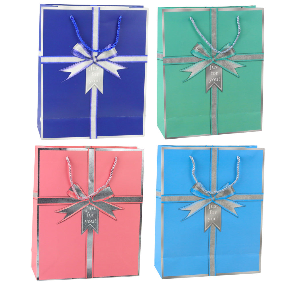 Just For You geschenktas met strik, 32 x 26 x 12 cm