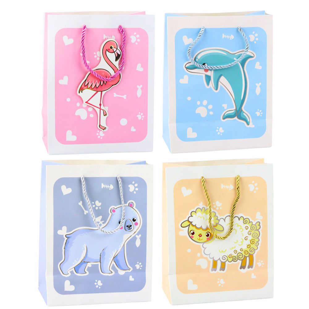 Cadeautasje 3D dieren pastel 23 x 18 x 10 cm