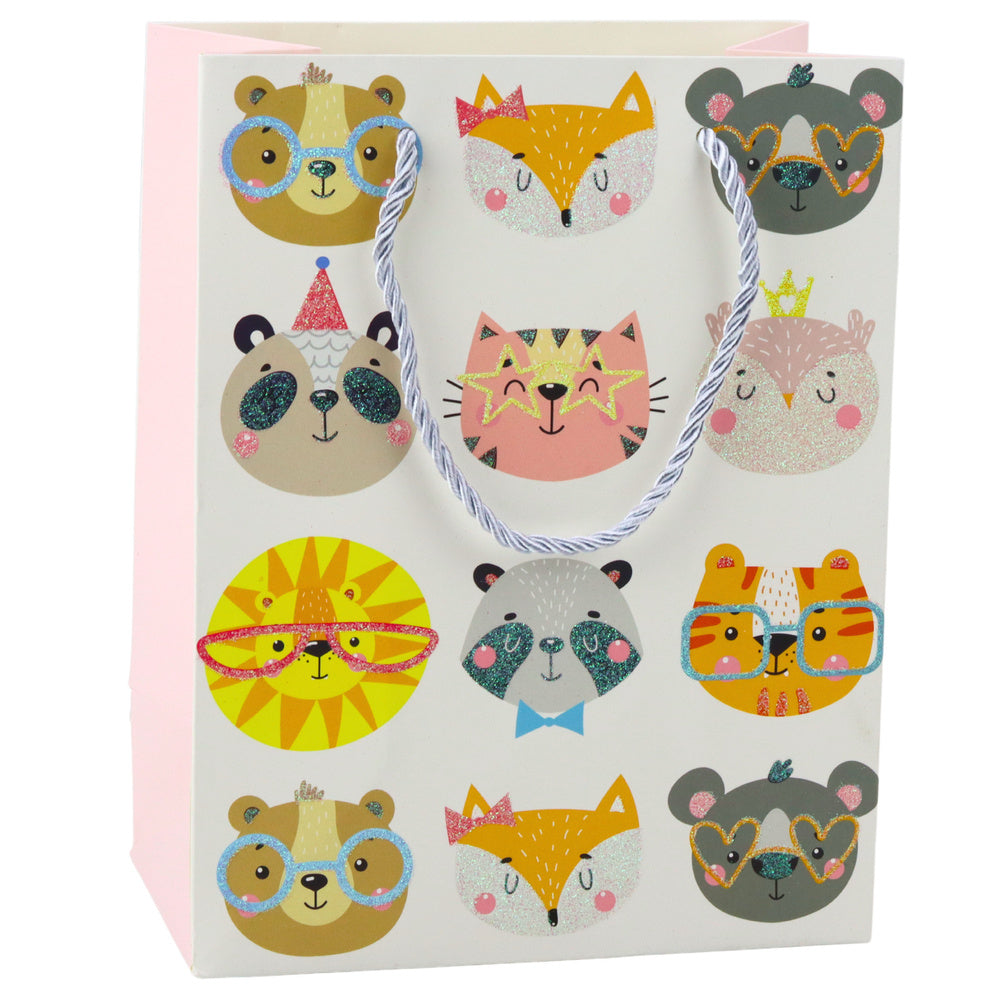 Papieren cadeauzakje met glinsterende katten, 23 x 18 x 10,5 cm (2)