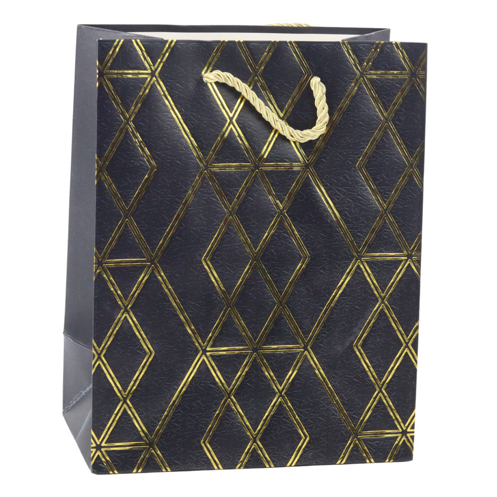 Elegante papieren geschenktas met gouden patronen, 23 x 18 x 10,5 cm (2)