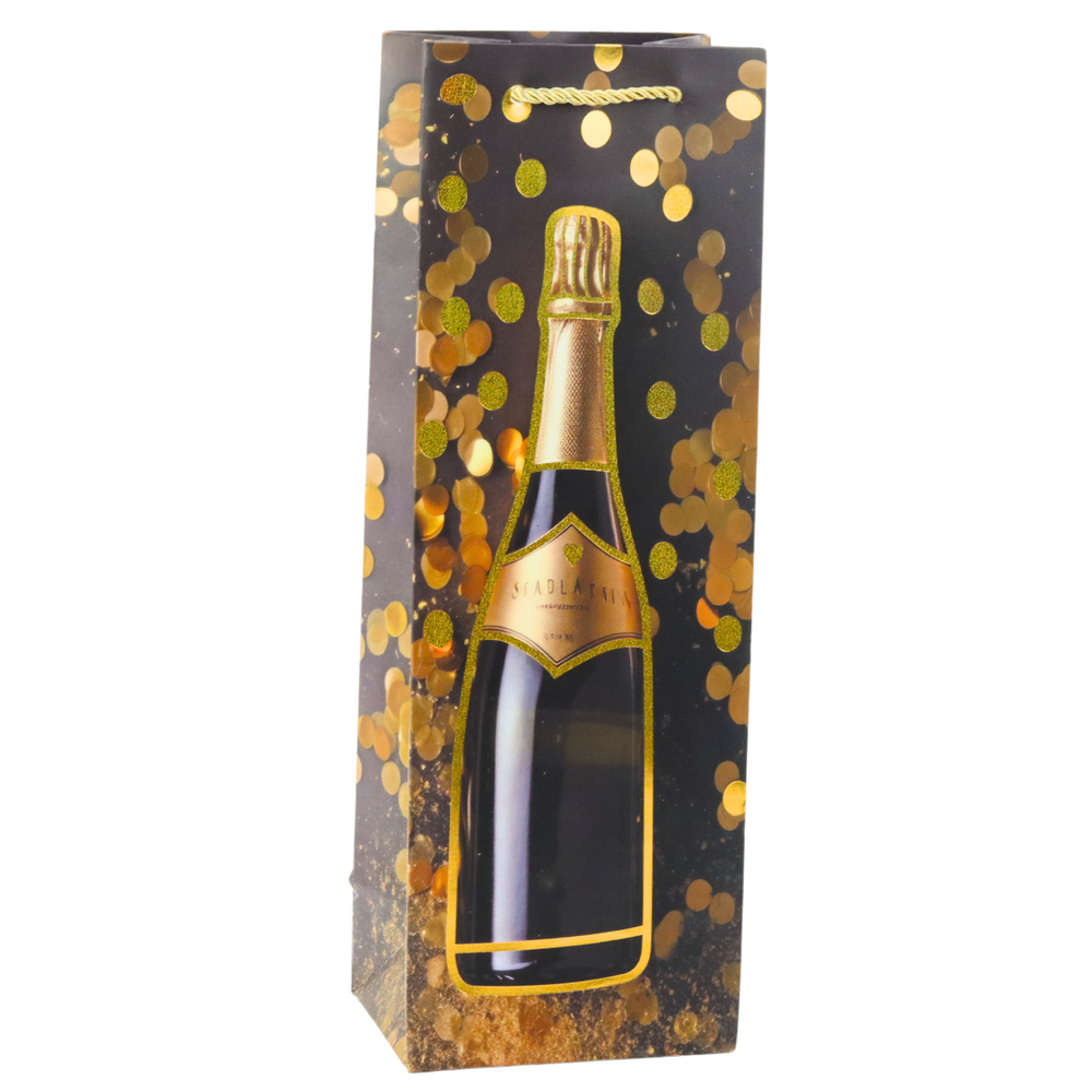 Wijntas, papieren fles, champagne, 35 x 12 x 9 cm (2)