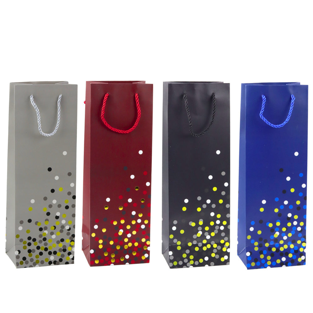 Cadeautas voor wijnflessen met stippen, 36 x 12 x 9 cm