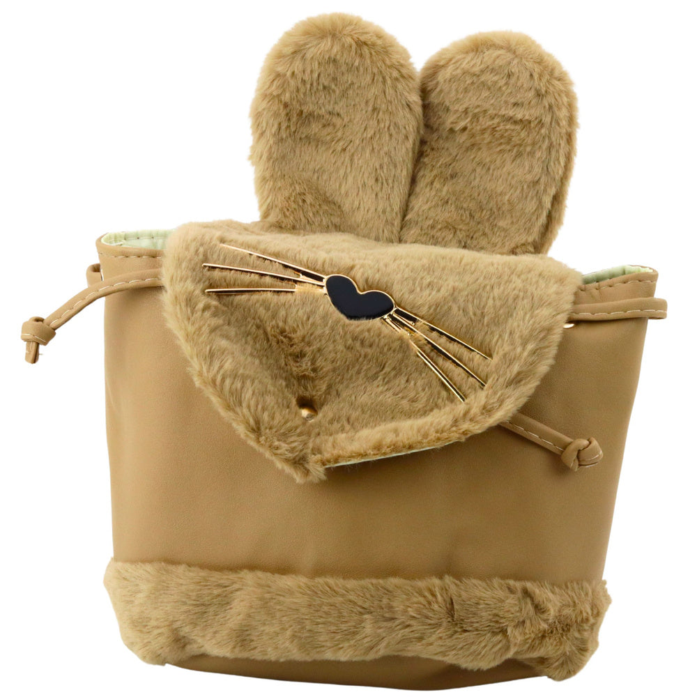 Kinderrugzak pluche oren verstelbare band beige 22cm 4L