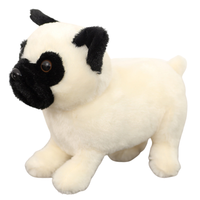 Pluche knuffeldier mopshond wit 19 cm (2)