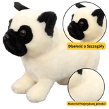 Pluche knuffeldier mopshond wit 19 cm