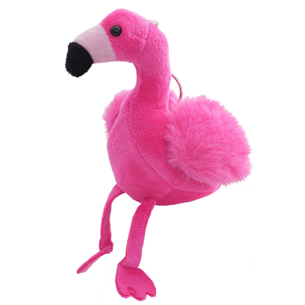 Flamingo-pluche sleutelhanger, pluizige decoratie, roze, 12 cm (2)