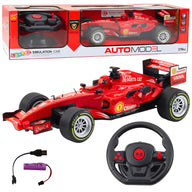 RC-bestuurbare racewagen stuurwiel lichten geluiden 1:12 rood