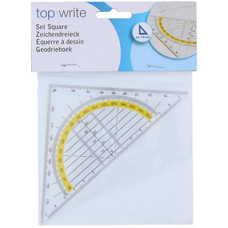 Topwrite - Geometrische driehoek 3-in-1 14 cm