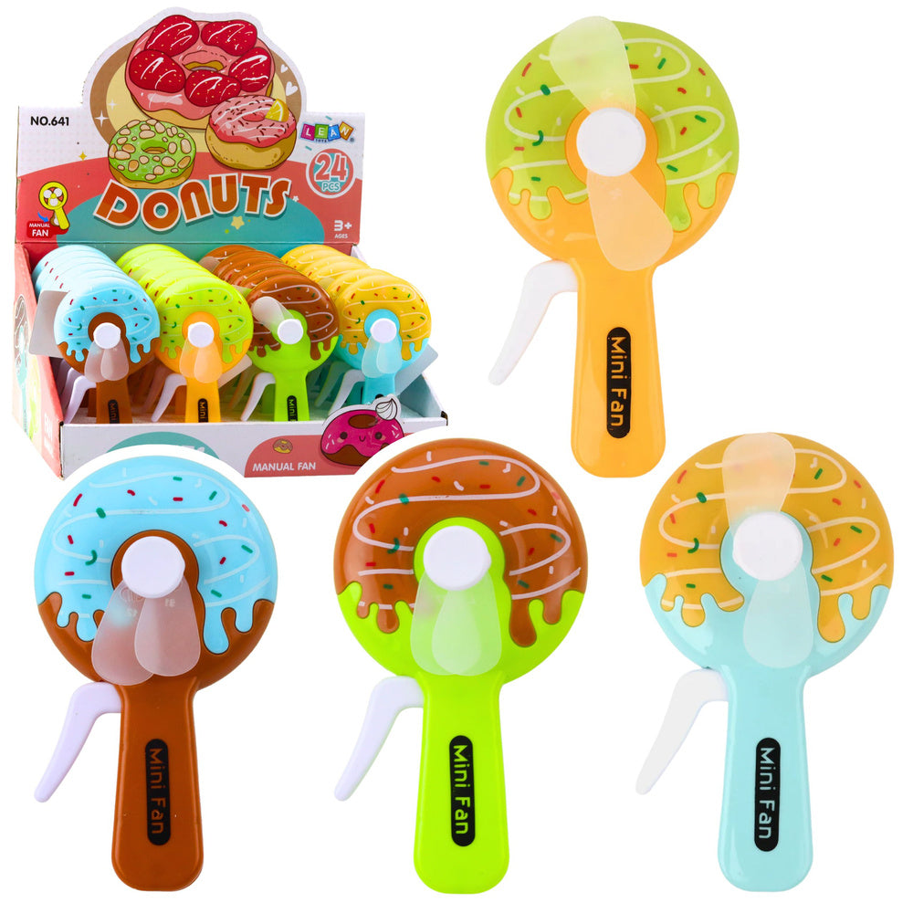 Mini-donut-windmolen-handwaaiers voor kinderen, 4 ontwerpen