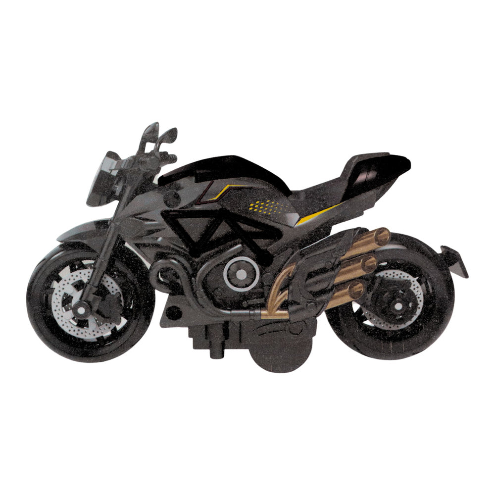 Motorfiets om in elkaar te zetten, schroeven, metaal, 1:14, DIY, gouden elementen, zwart (2)