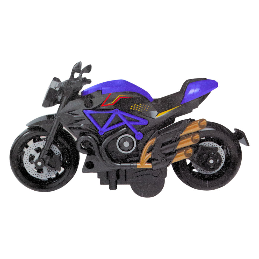 Motorfiets speelgoed om in elkaar te zetten van schroeven metaal 1:14 DIY Zwart en Blauw (2)