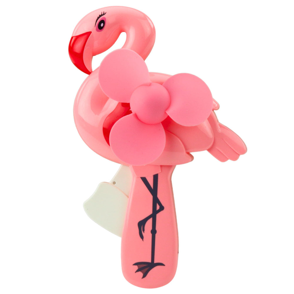 Mechanische handventilator met windmolen voor kinderen, flamingo, roze (2)