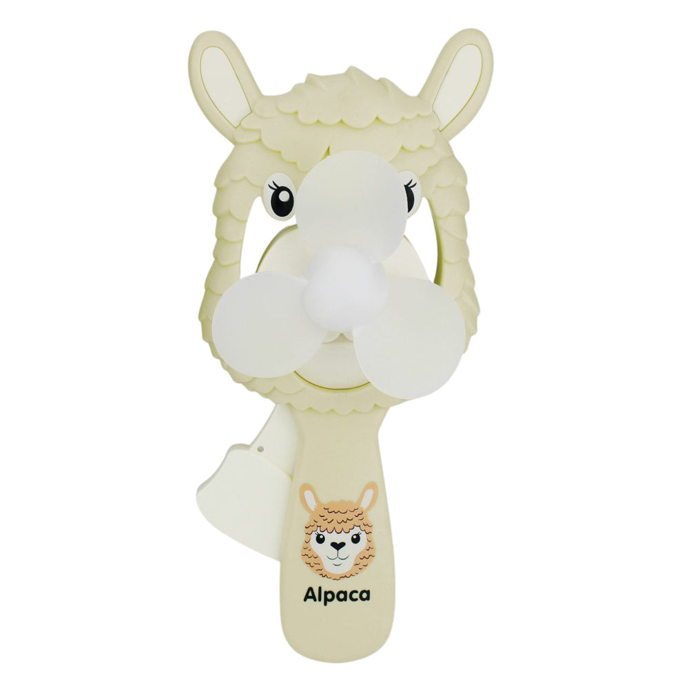 Mechanische handwaaier met windmolentje voor kinderen, alpaca-mix (2)