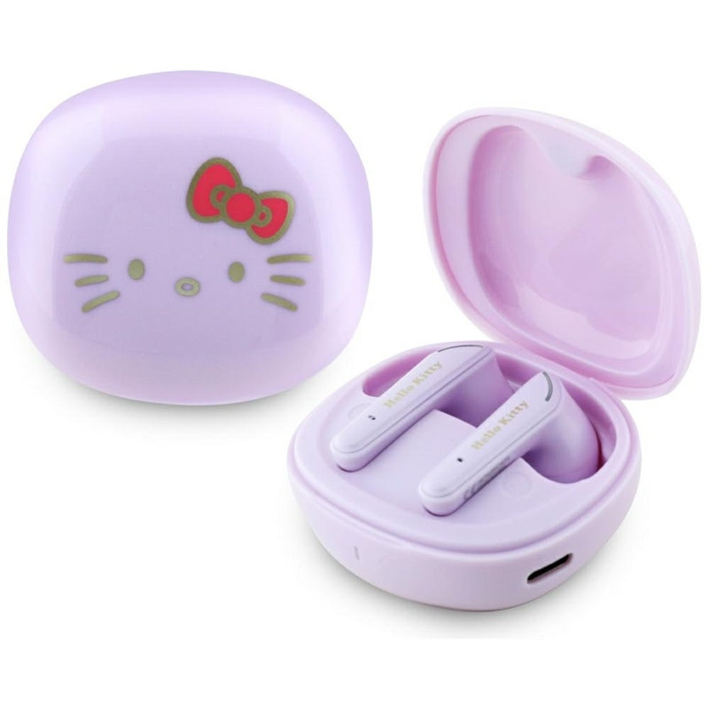 Hello Kitty O Glossy Finish - TWS oortjes + oplaadcase (paars)