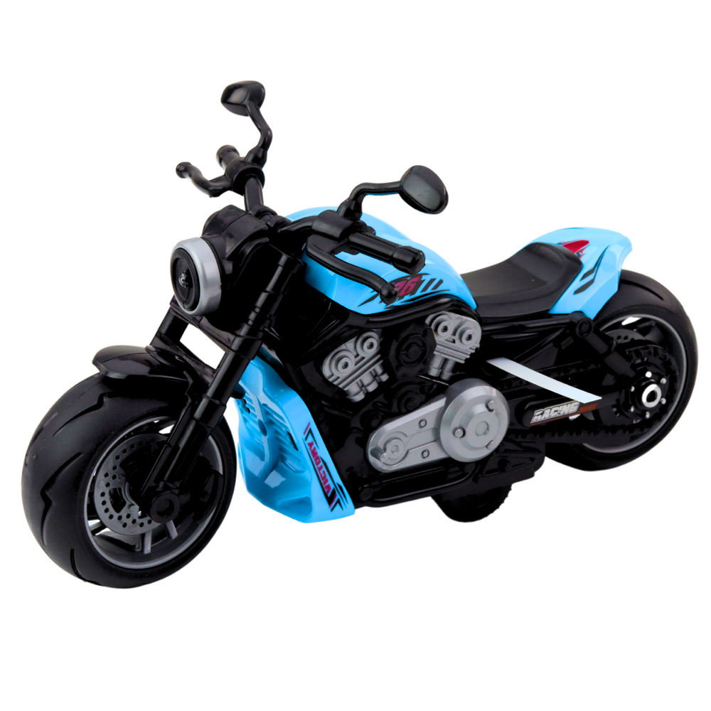 Batterieaangedreven speelgoedmotor met motor, lichten en geluiden, blauw (2)