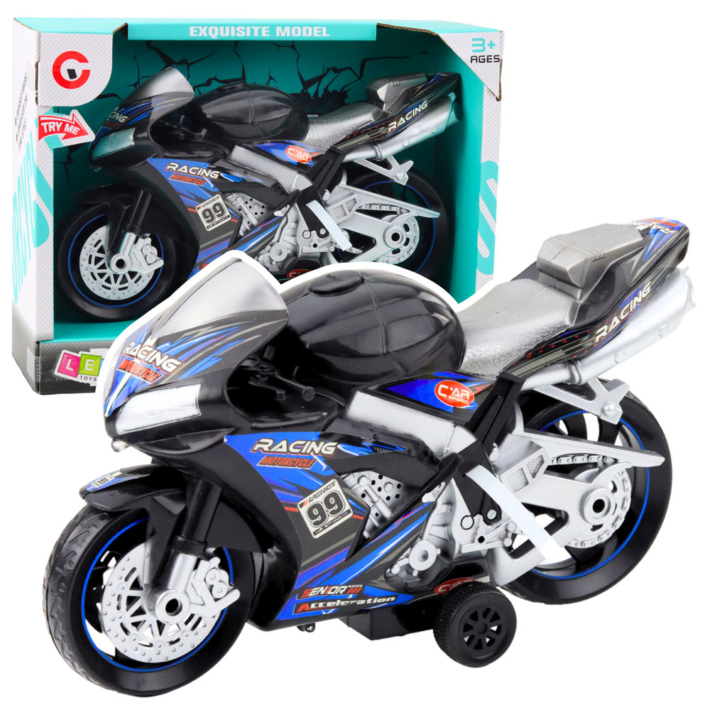 Racefiets Racer Drive Lichten Geluiden Zwart Blauw