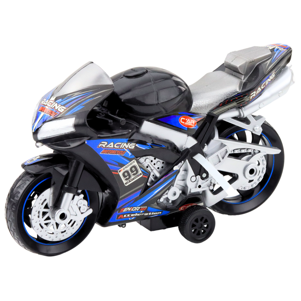 Racefiets Racer Drive Lichten Geluiden Zwart Blauw (2)