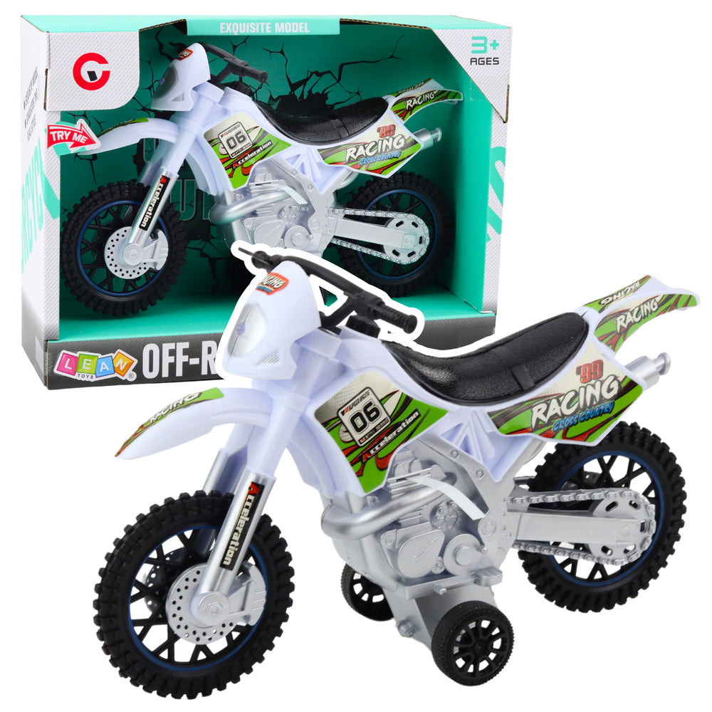 Motocross offroad-rit lichten geluiden wit
