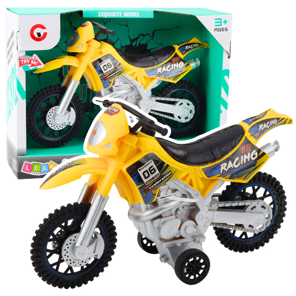 Motocross offroad-rit lichten geluiden geel