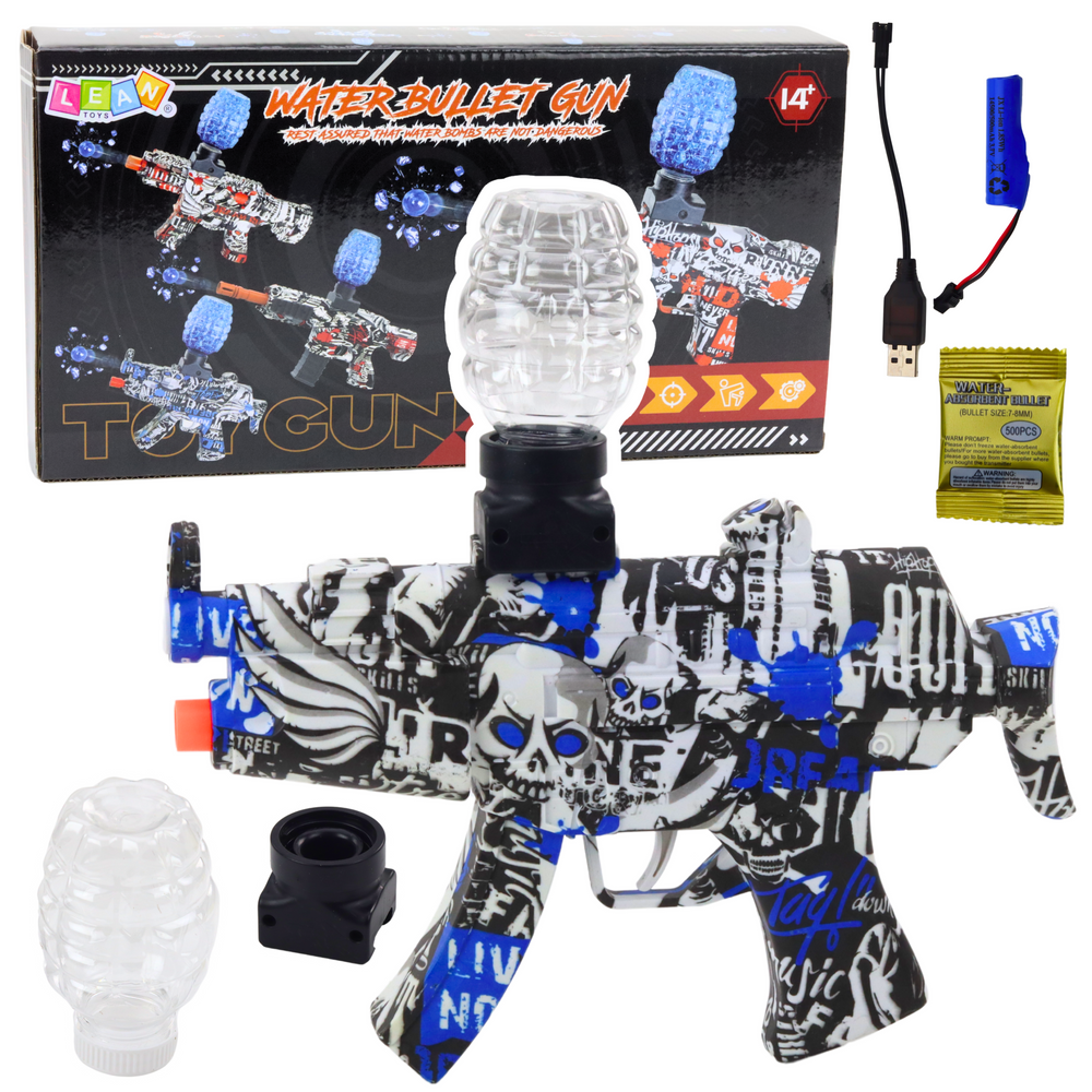 Elektrisch waterpistool graffiti wit blauw