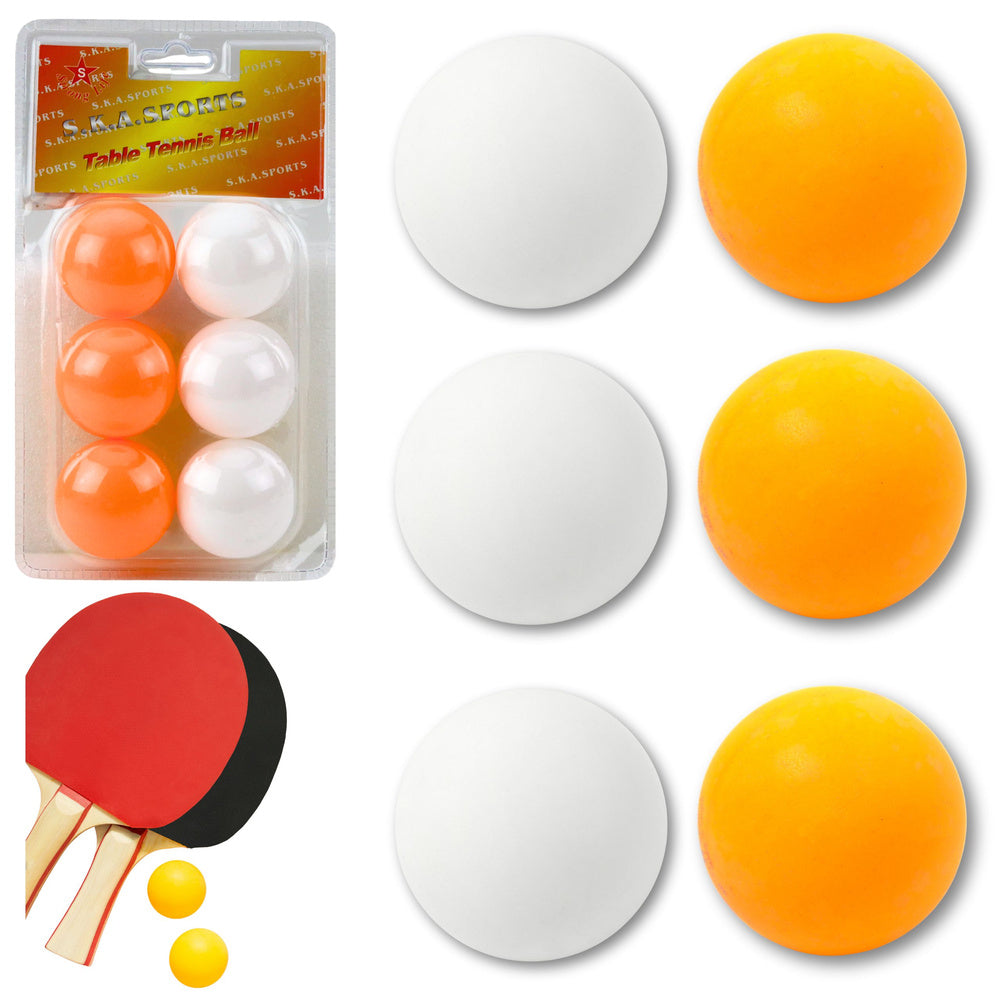 Pingpongballen sport wit oranje 6 stuks