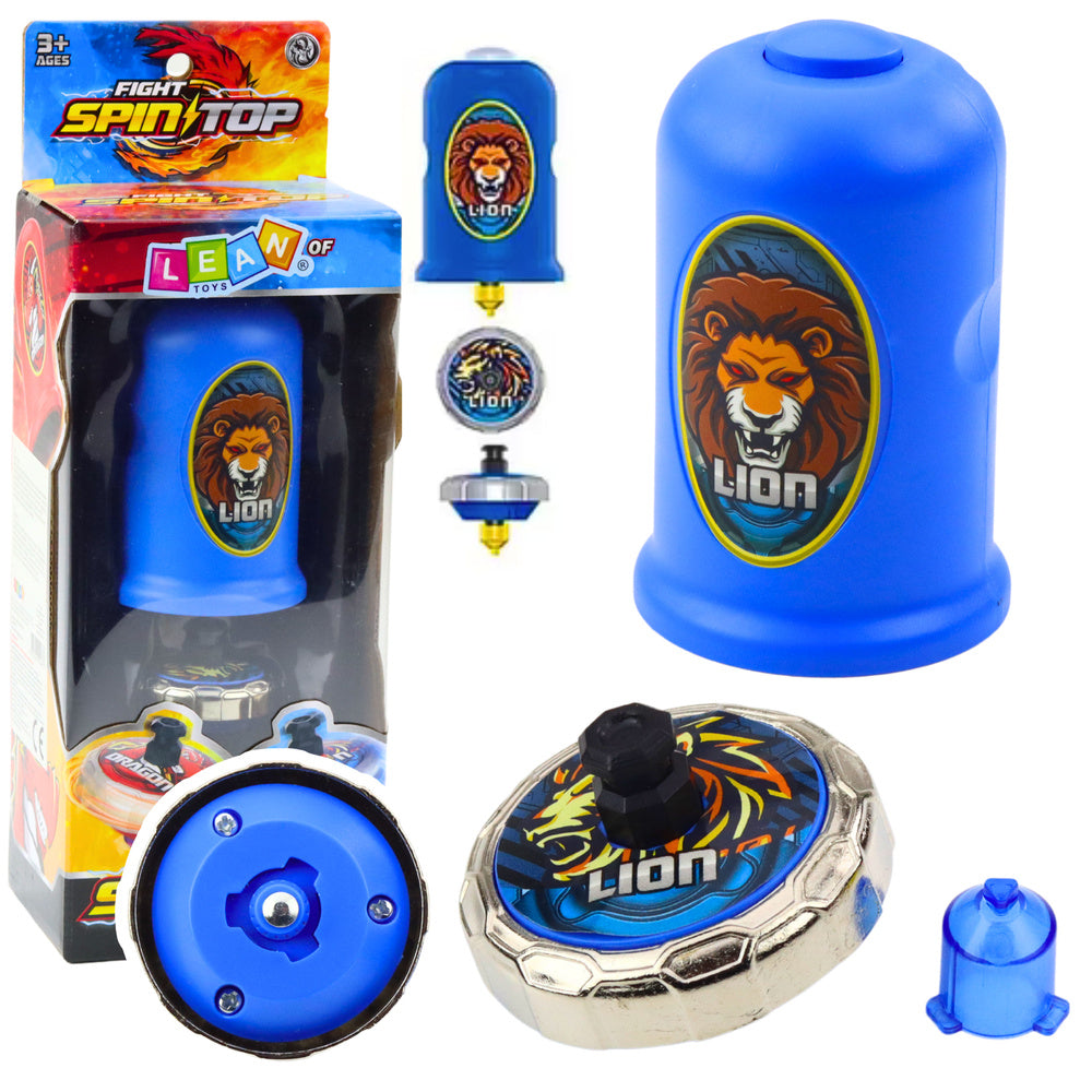 Vliegende schijf leeuw spinner lanceerset blauw