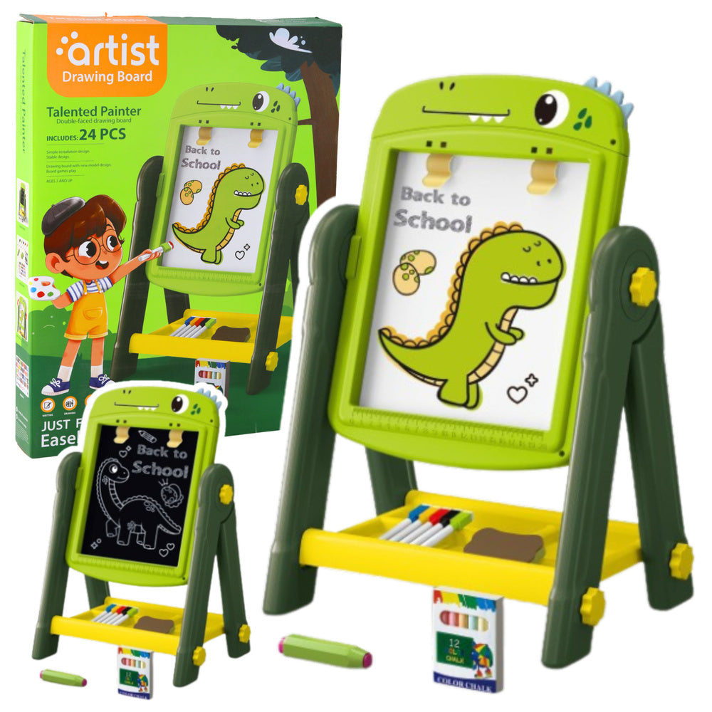 Dubbelzijdig magnetisch droog uitwisbaar bord dinosaurus groen accessoires