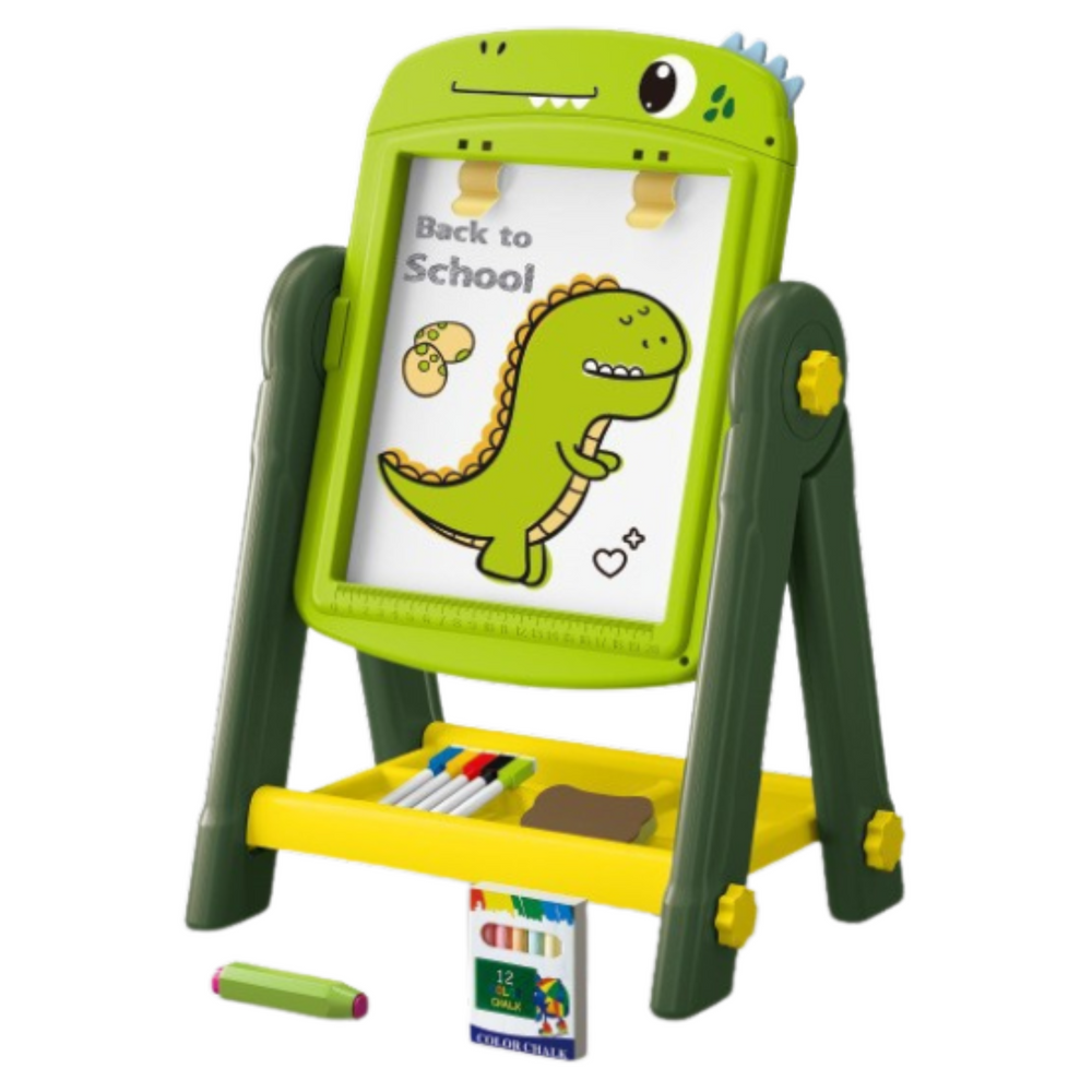 Dubbelzijdig magnetisch droog uitwisbaar bord dinosaurus groen accessoires (2)