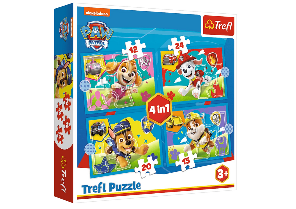 4-in-1 puzzel Paw Patrol rennende honden Trefl 34628