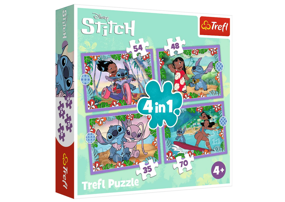 4-in-1-puzzel Crazy Day Lilo en Stitch Trefl 34633