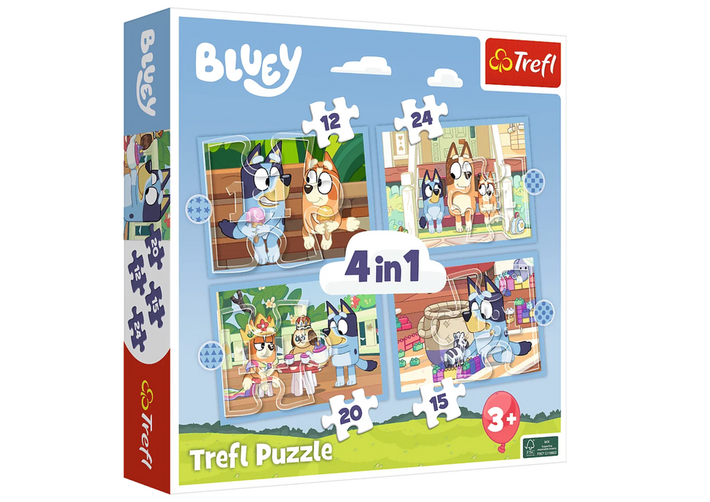 4-in-1 puzzel Bluey en haar wereld Trefl 34637
