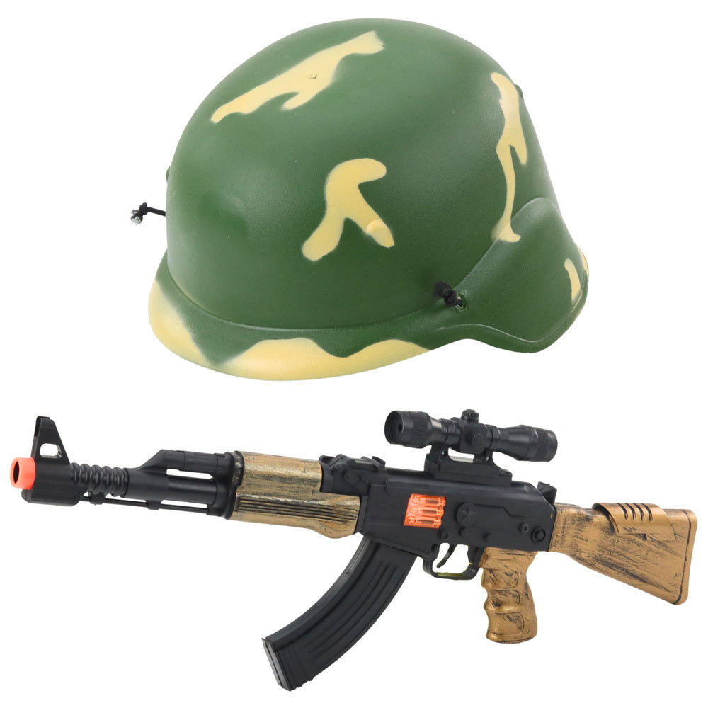 Militaire set militair geweer geluid helm met elastiek