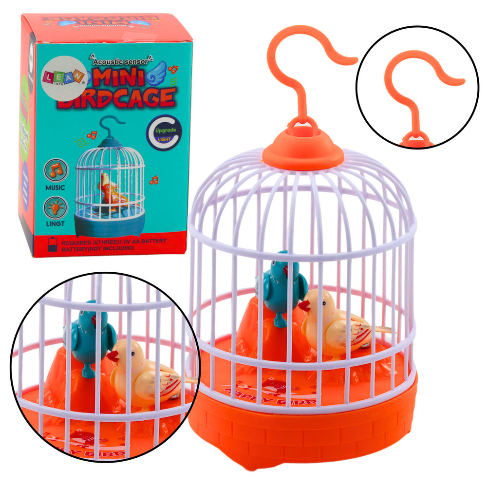 Batteriegevoede vogelkooiverlichting met oranje gloed