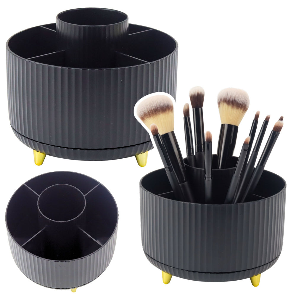 360° draaibare cosmetica-organizer met 5 vakken, zwart