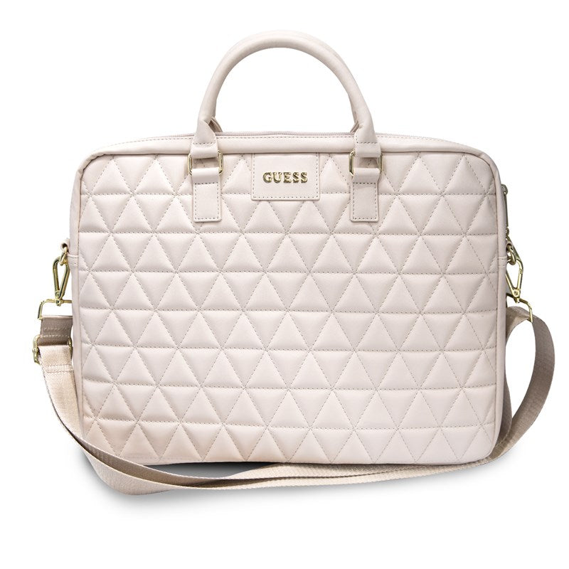 Gewatteerde Guess laptoptas - 15" laptoptas (roze)