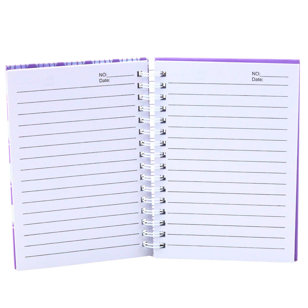 Gelinieerd notitieboek met holografische schelpen, paars, A6, 80 vel (2)