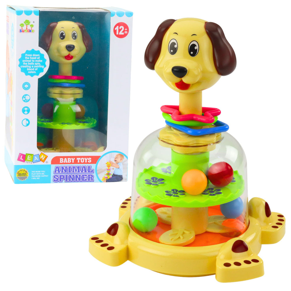 Interactieve tol voor peuters, hond, kleurrijke ballen